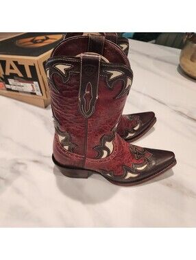 Ariat Women’s Western Cowboy Boots Burgundy Brown Leather Size 7.5